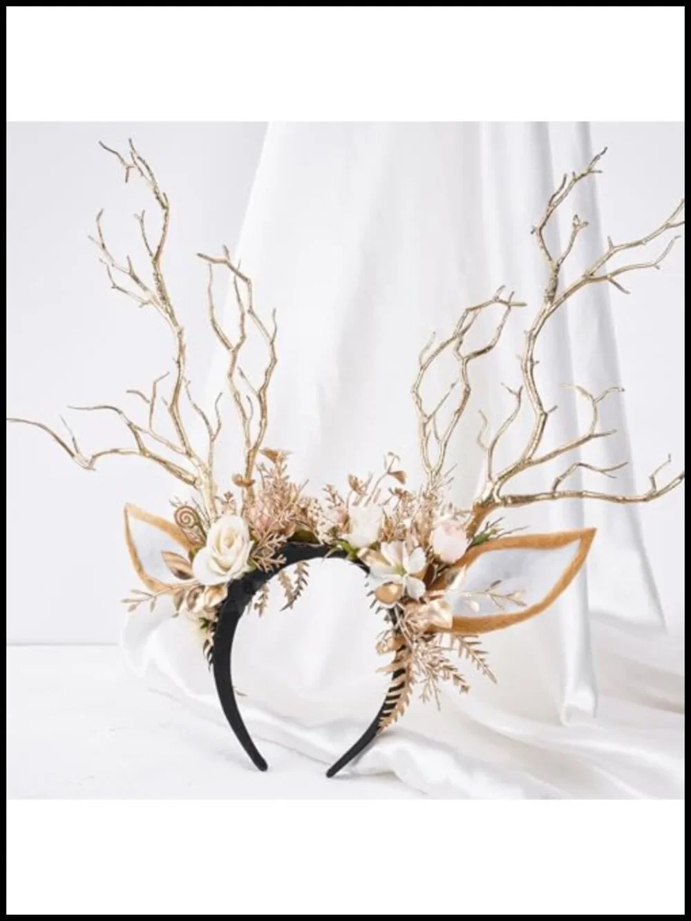 Branch Antler Headband Woodland Reindeer Ear Headpiece Renaissance Halloween